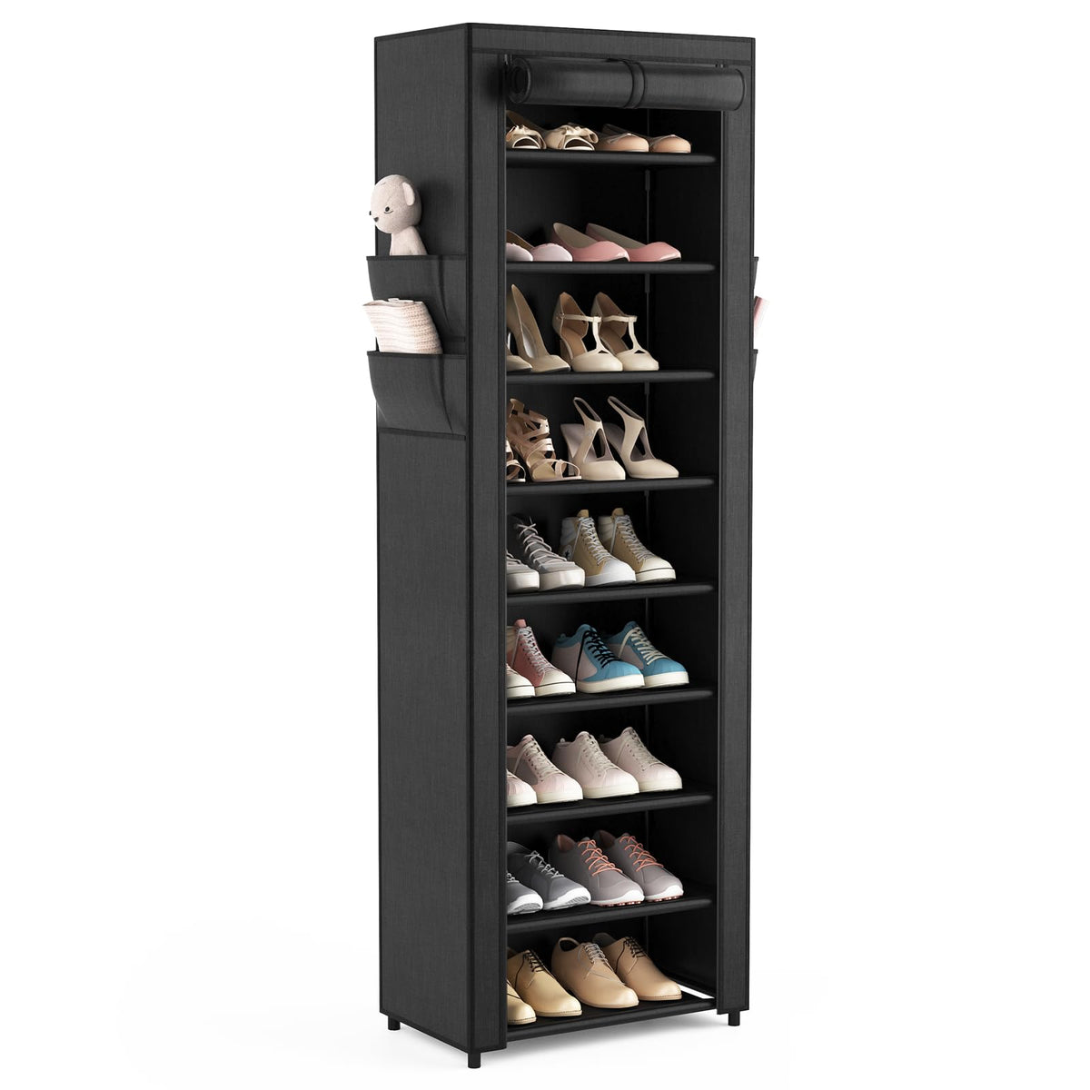 Shoe Rack with Cover Narrow Shoe Organizer with 4 Side - Image 1
