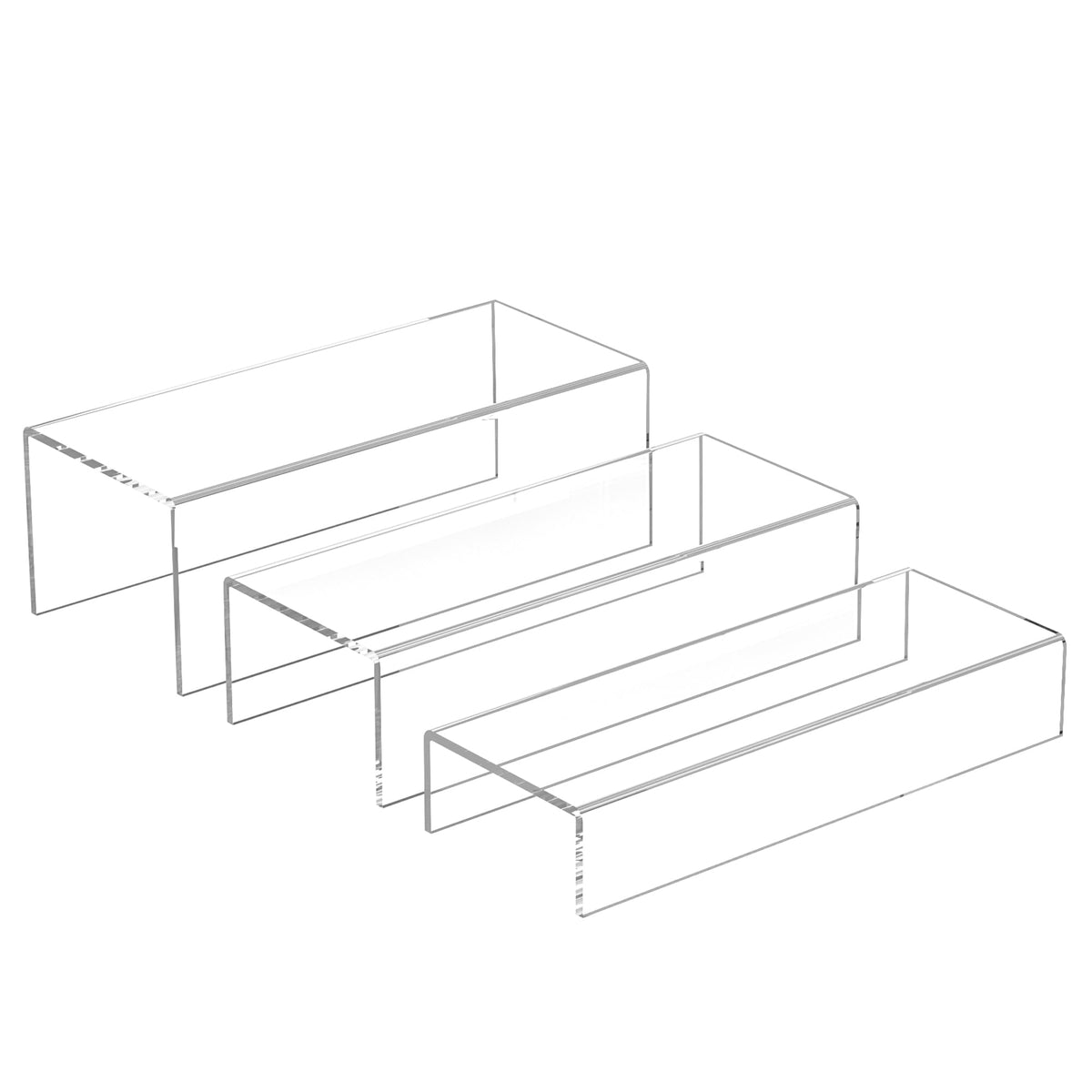 Sezanrpt Clear Riser Display Shelf 3pcs, Desktop Rec | All Products - Image 1