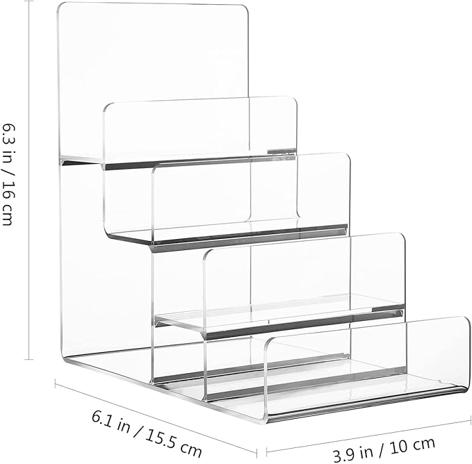DOITOOL 4- Tier Acrylic Wallet Display Stand Holder, Handbag Purse Display Stand Jewelry Display Riser Purse Handbag Organizer