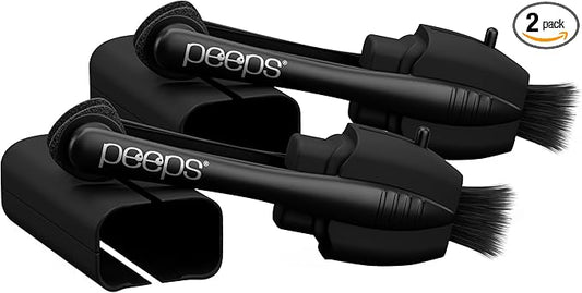 CarbonKlean Peeps Eyeglass Lens Cleaner - Efficient and Durable Carbon Microfiber Technology - Exclusively Used by NASA - 500 Uses, Soft Touch Black (2 Pack)