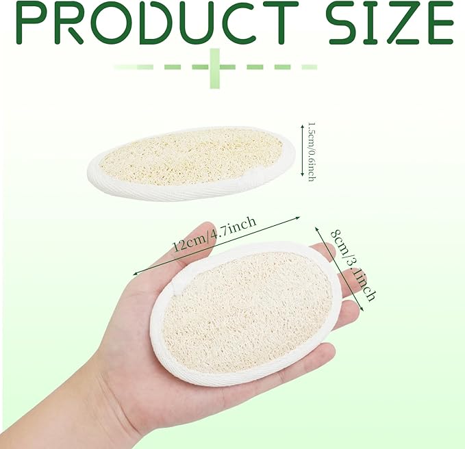 54 Pcs Exfoliating Loofah Pad Bulk Natural Scrubber Luffa Brush Close to Skin Body Scrubber Shower Loofah Sponge Pad for Men Women Spa Bath
