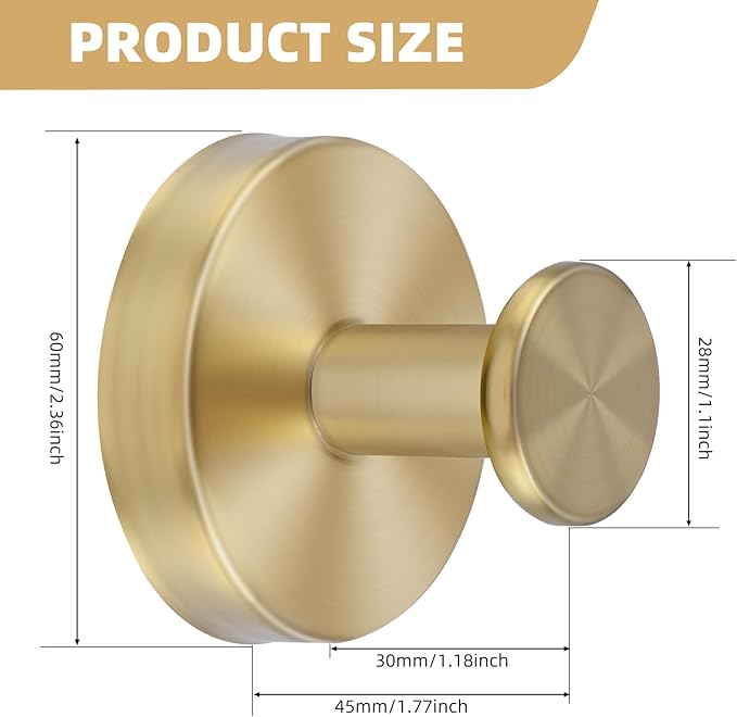 Gold Suction Cup Hooks for Shower Heavy Duty Wreath Hangers for Front Door Waterproof Shower Hooks for Inside, No Drill Towel Hooks for Bathrooms Kitchen, Glass Doors, Windows(2, Brushed Gold)