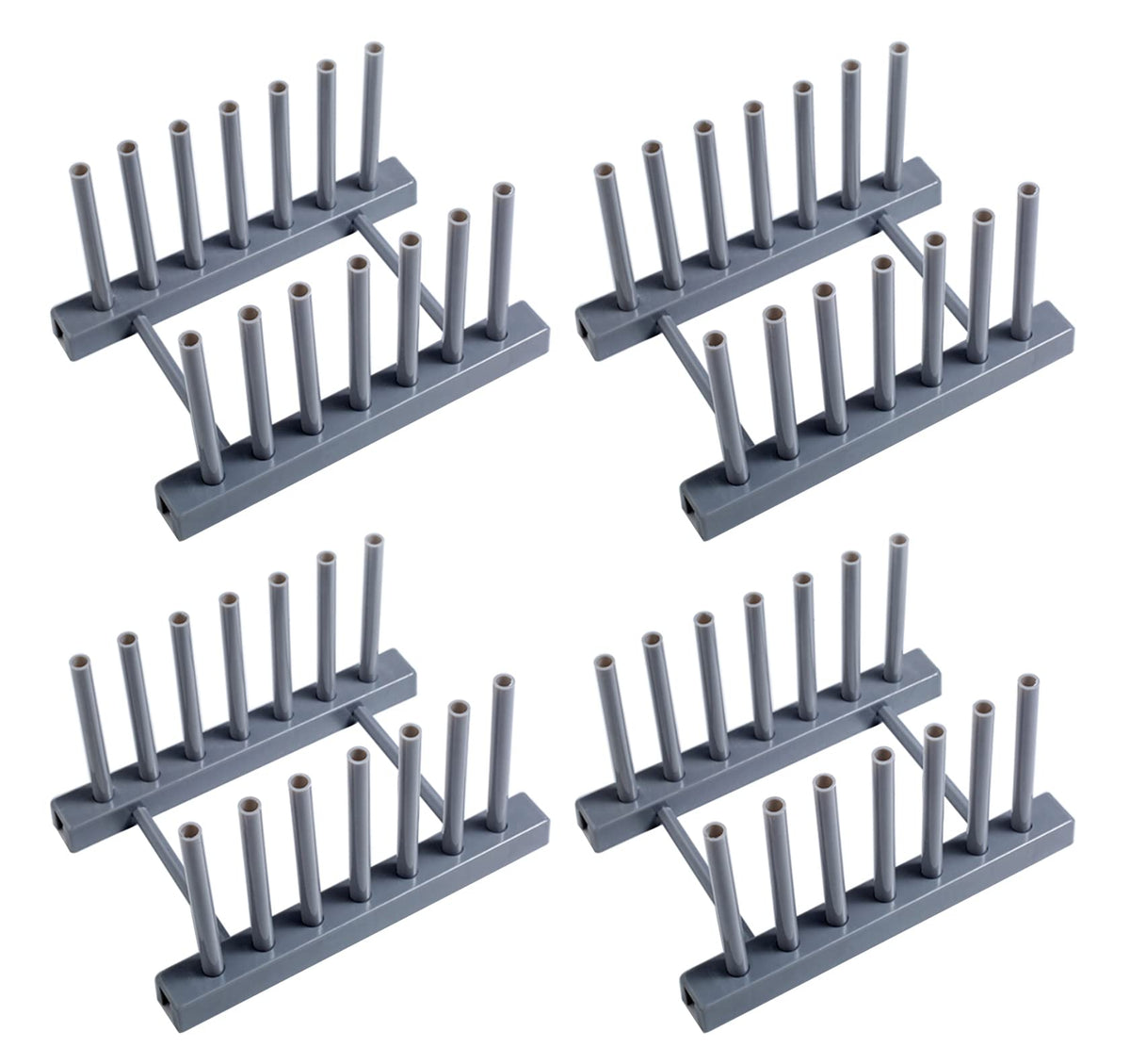 Gray Plate Racks Organizer for Cabinet, 4 Pack Plast | All Products - Image 1