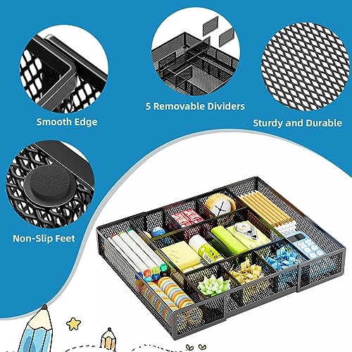 Marbrasse Expandable Desk Drawer Organizer, Mesh Drawer Organizer - Image 7