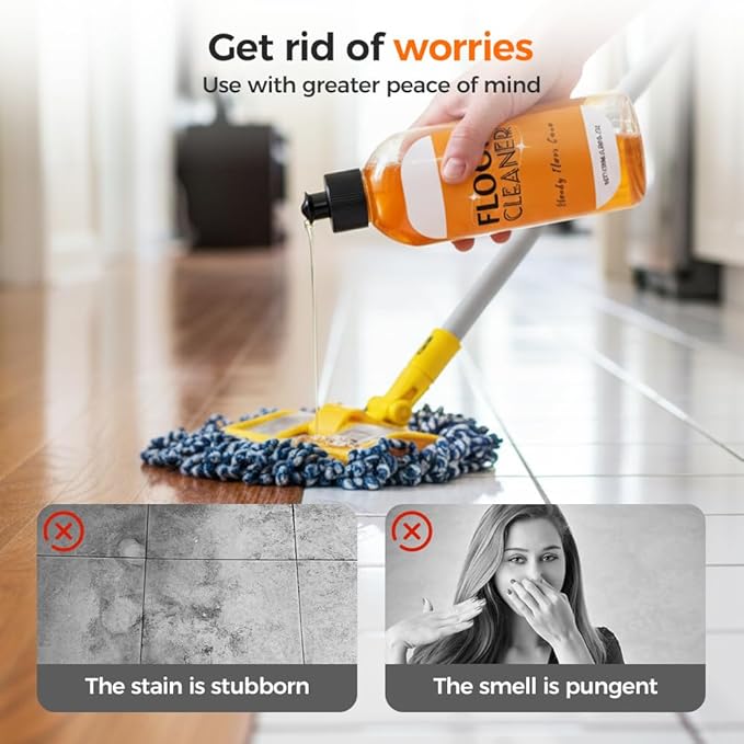 Hardwood Floor Cleaner, 2026 New Household Hardwood FloorCleaner for Mopping Home, Bathroom, Kitchen,Wood Floor Cleaners for Mopping Wood, Tile, Marble (2PC)