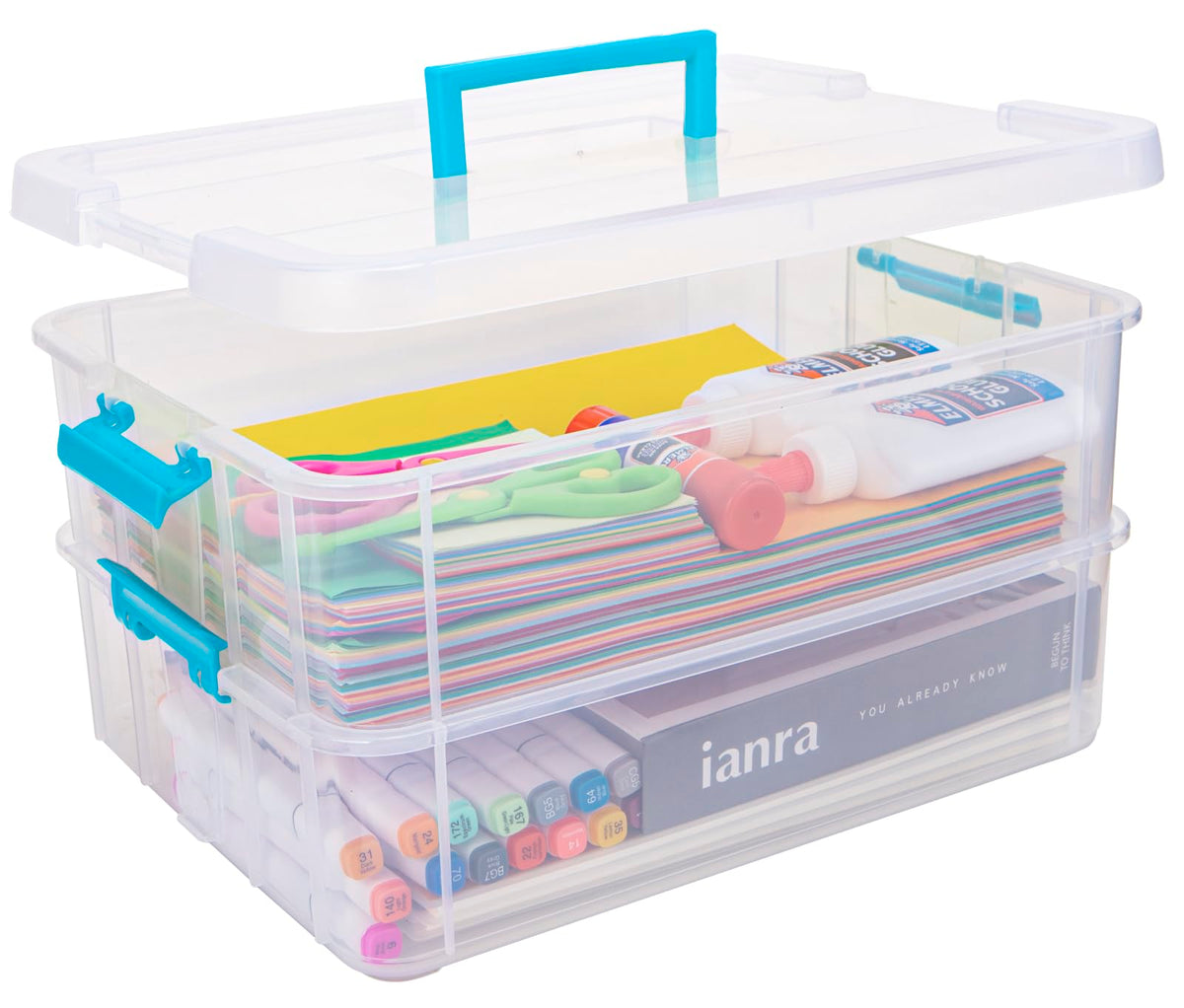 TERGOO 2 Layer Plastic Storage Containers with Lids, Multipurpose - Image 1