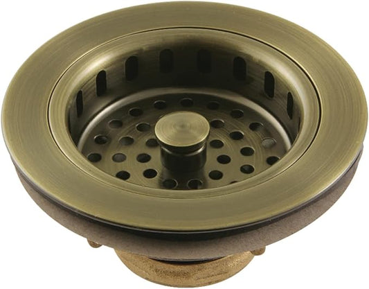 Kingston Brass KBS1003 Made to Match Basket Strainer, 4-1/2" Diameter, Antique Brass