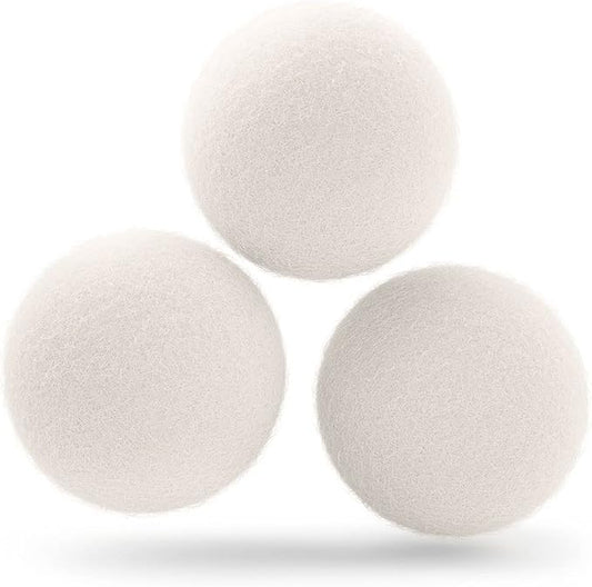 Cosy House Collection Wool Dryer Balls - Premium Reusable Natural Fabric Softener - Eco-Friendly, Saves on Time and Energy - Soften Clothes Naturally - Reusable for Up to 3 Years - White (Pack of 3)