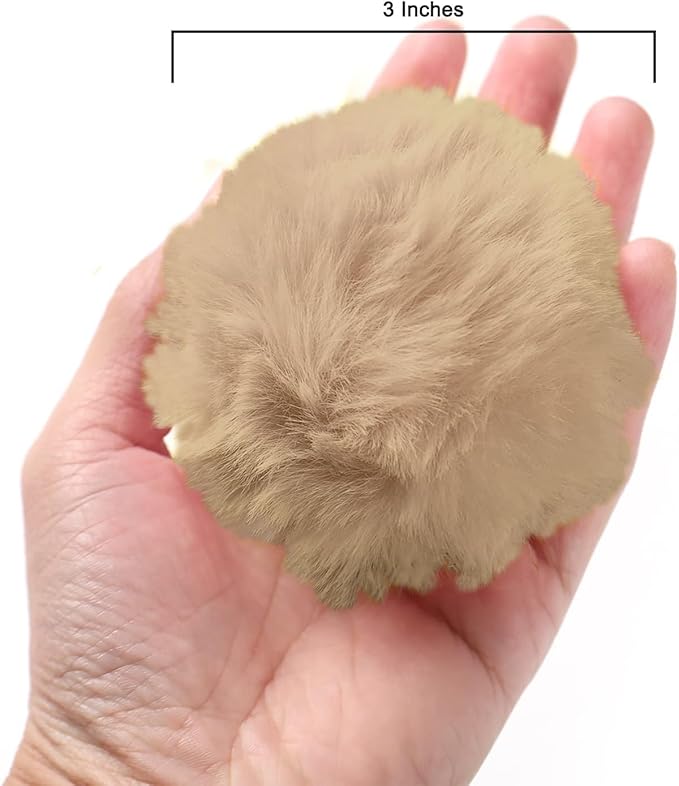 MIUPOO Craft Pom Pom Balls,Large Poms Costume Accessory, Pom pom Balls for Arts and DIY Creative Crafts Decorations,Brown,3 Inches,20 Pieces.
