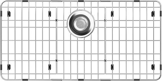 28-7/8’’ x 14-3/8’’ Sink Protectors for Kitchen Sink, Stainless Steel Kitchen Sink Protector, Sink Grate for Bottom of Kitchen Sink with Rear Drain, Sink Grid for Single Bowl Kitchen Sink