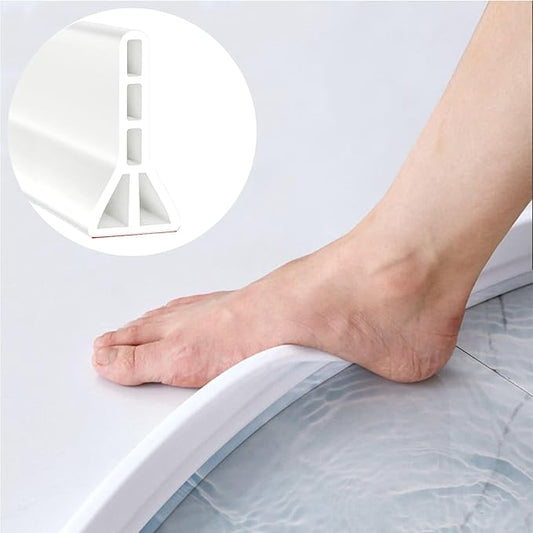 3.8" High Shower Dam 39" Collapsible Shower Water Stopper, Shower Threshold Water Splash Guard, Guard for Walk in Shower, Water Guard Stopper for Floor, Shower Door Water Blocker