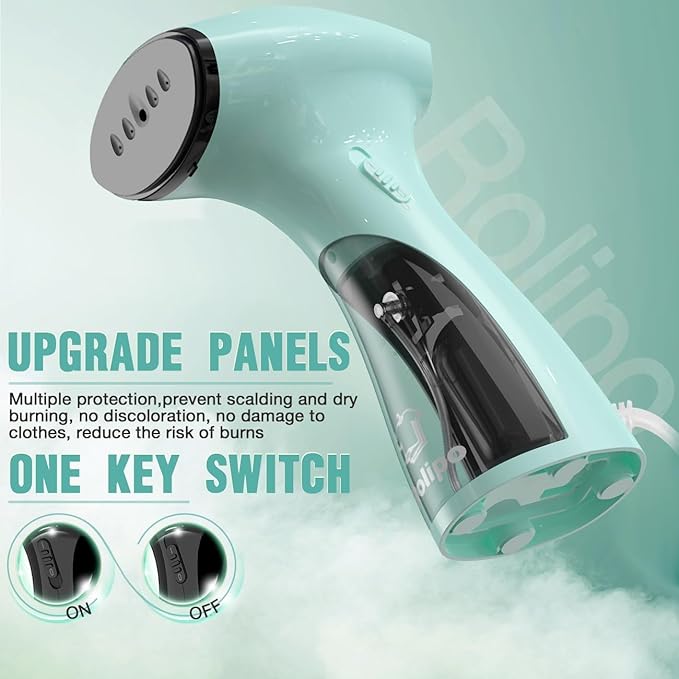 Steamer for Clothes, 2-in-1 Handheld Clothing Steamer for Garment Portable Travel Steam Iron with Large Water Tank Wrinkle Remover