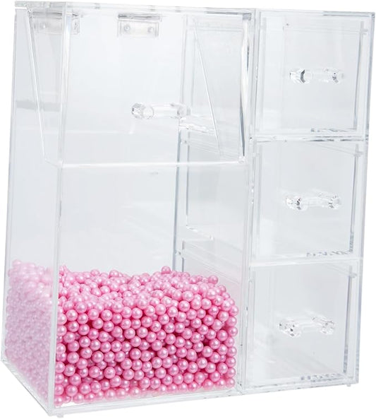 Acrylic Cosmetic Brush Holder Lid Multifunctional Makeup Organizer for Dressing Table Dustproof Storage Case for Makeup Brushes and Jewelry