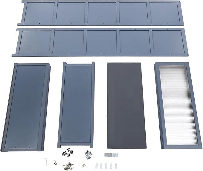 Tall Bamboo Shoe Cabinet with Doors, 10 Tier Large Capacity Shoe Rack Organizer, Narrow Freestanding Storage Shelf for Entryway, Hallway & Closet, Holds 40-45 Pairs (Grayish Blue)