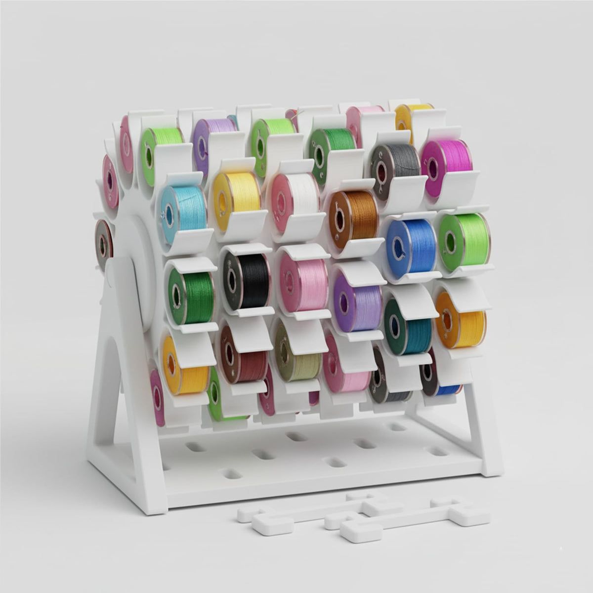 Rotating Bobbin Thread Organizer, 60-Hole Sewing Thread Holder - Image 1