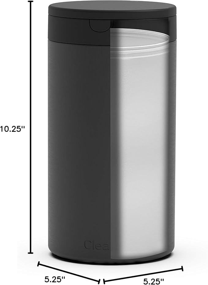 Spectrum Disinfecting Wipes Container Refillable Stainless Steel Wipe Holder for Bathroom Kitchen School Classroom, Reuseable Push Button Wet Wipe Dispenser for Disinfect Cleaning Countertop, Black