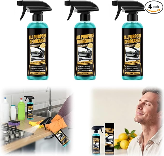 All Purpose Degreaser for Car and House, 2026 New Heavy Duty Degreaser | Convenient Oil Stain Remover, Cleaning Solution For Car House Oven Stove Cooktop Counter Quick Stain Removal (3PCS)