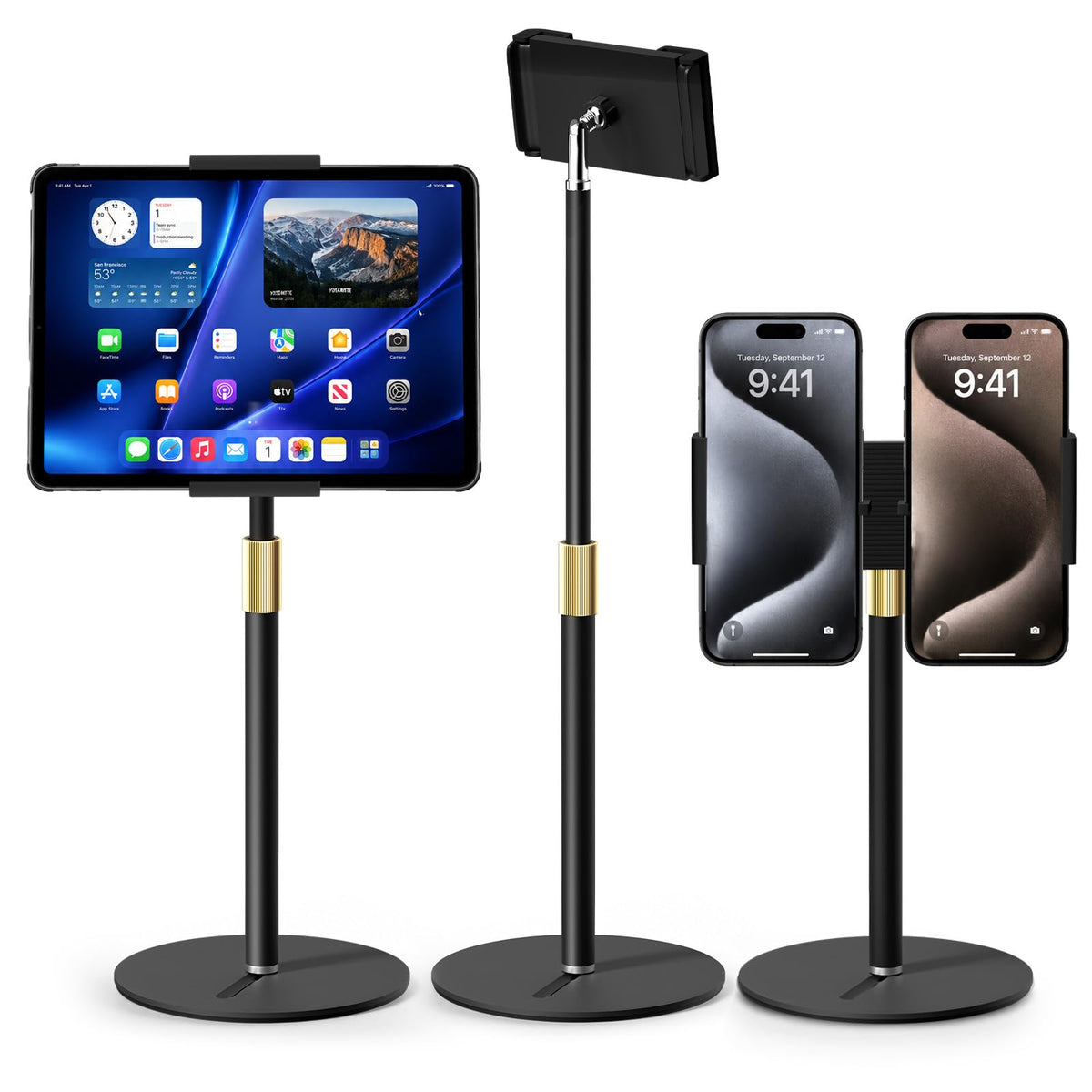 Tablet Stand for Desk, Height Adjustable 9.8-20" iPad Stand - Image 1