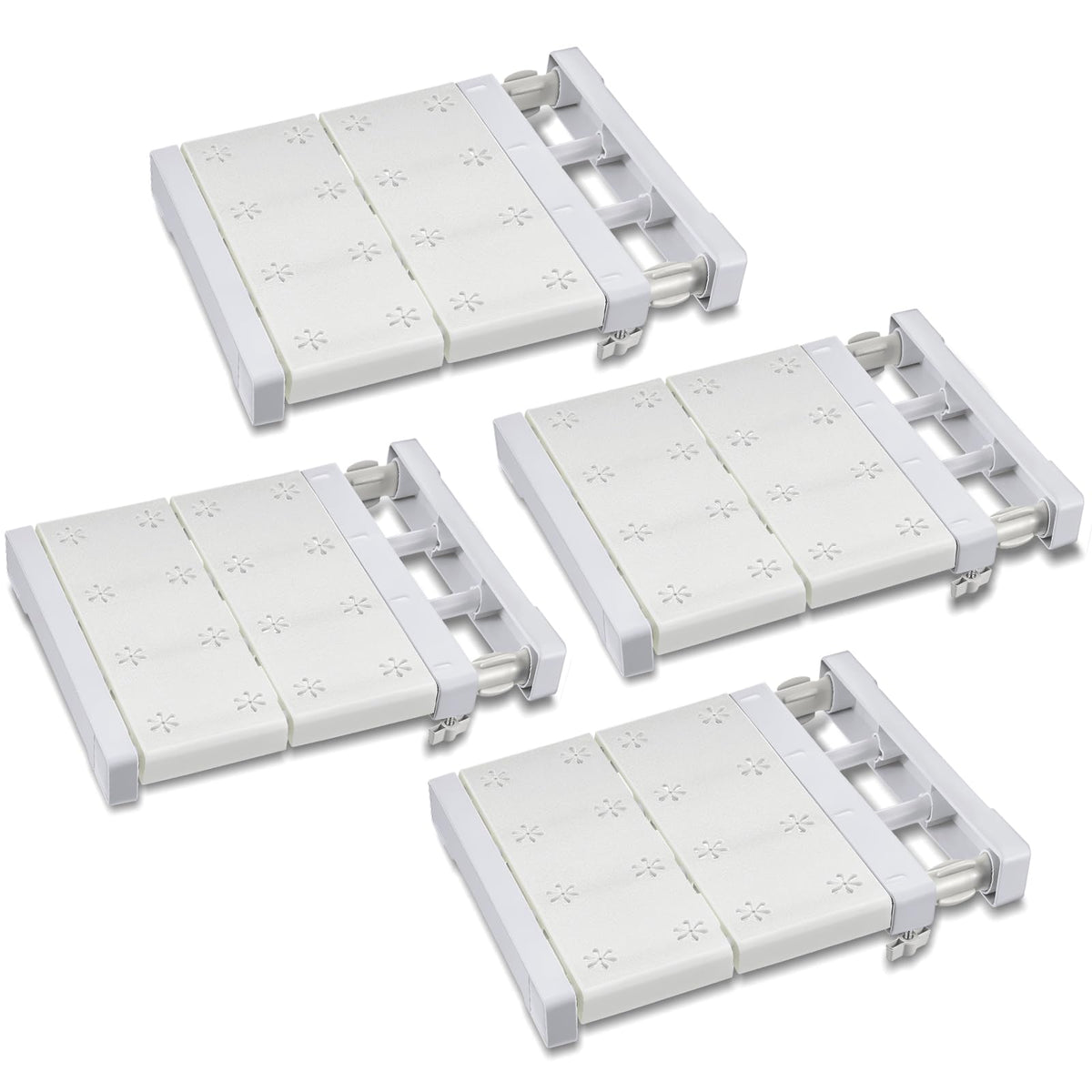 Gerrii 4 Pcs Expandable Closet Tension Rod Shelf, 10.83''-17.91'' - Image 1