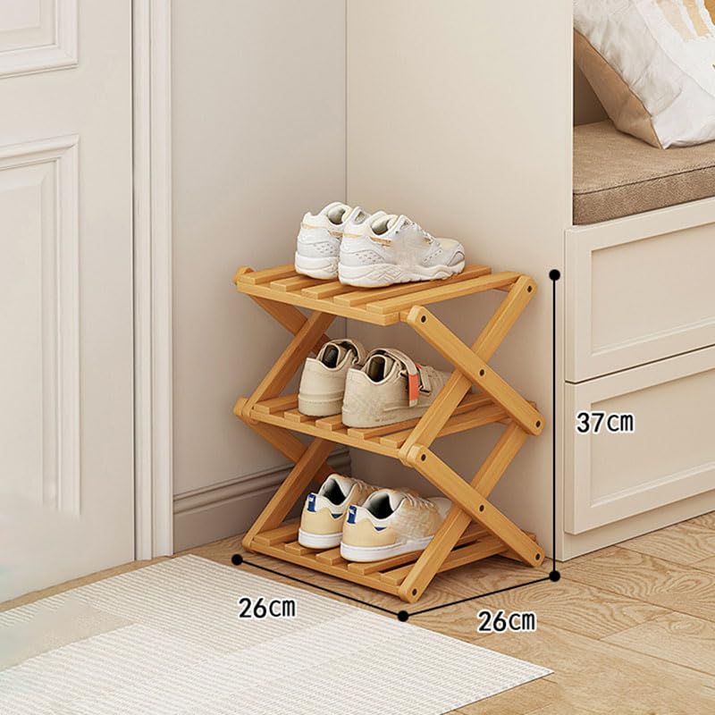 YYW Bamboo Shoe Rack for Entryway, Foldable Free Standing - Image 3