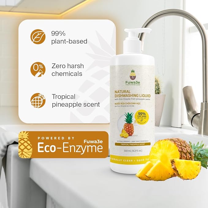 Fuwa3e Natural Dish Soap Pineapple (3 Pack) & All Purpose Cleaner (3 Pack)
