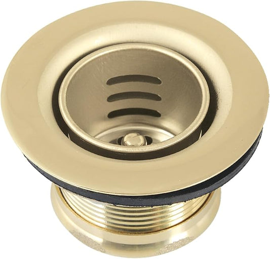 Kingston Brass K451BPB Portland Stainless Steel Bar Sink Basket Strainer, Polished Brass