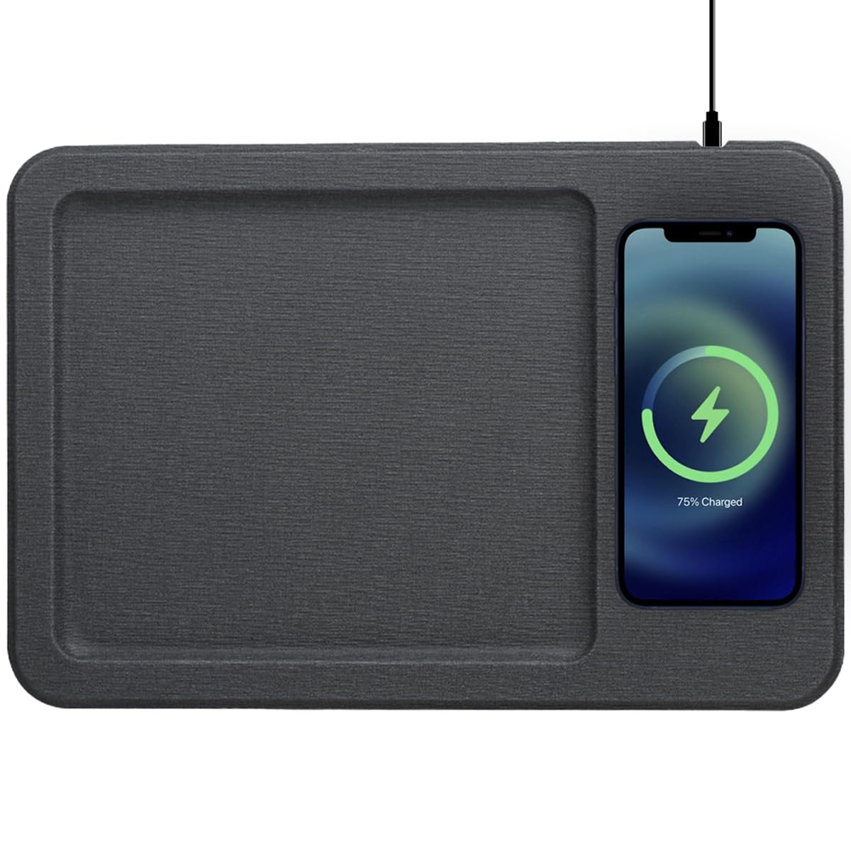 PU Leather Wireless Charging Valet Tray Organizer USB-C, Premium - Image 1