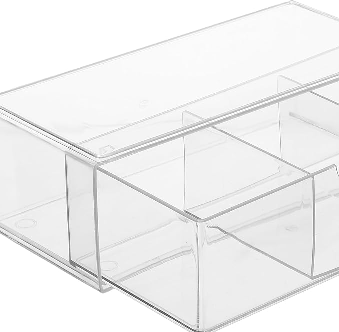Healifty Hair Accessories Organizer Box with Drawers, Acrylic Hair Clips Headband Storage Container, Stackable Makeup Storage Organizer for Bathroom Vanity and Desktop