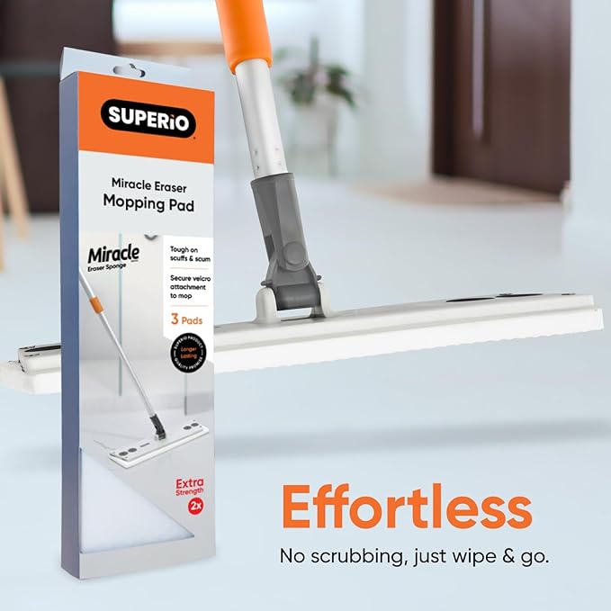Superio Miracle Eraser Mop Refill Head Replacement Miracle Mop Pads (6 Pack)