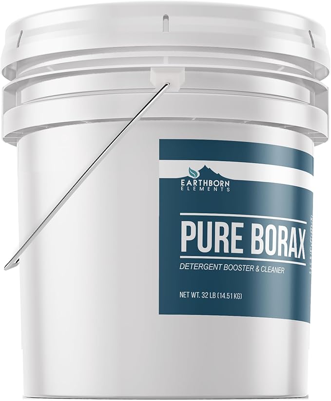 Earthborn Elements Borax Powder (3.5 Gallons), Multipurpose Cleaner & Detergent Booster, Resealable Tub