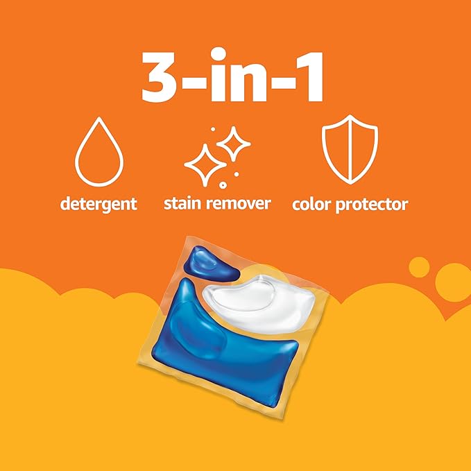 Amazon Basics Laundry Detergent Pacs, Original Scent, Powerful Triple Action, 112 Count