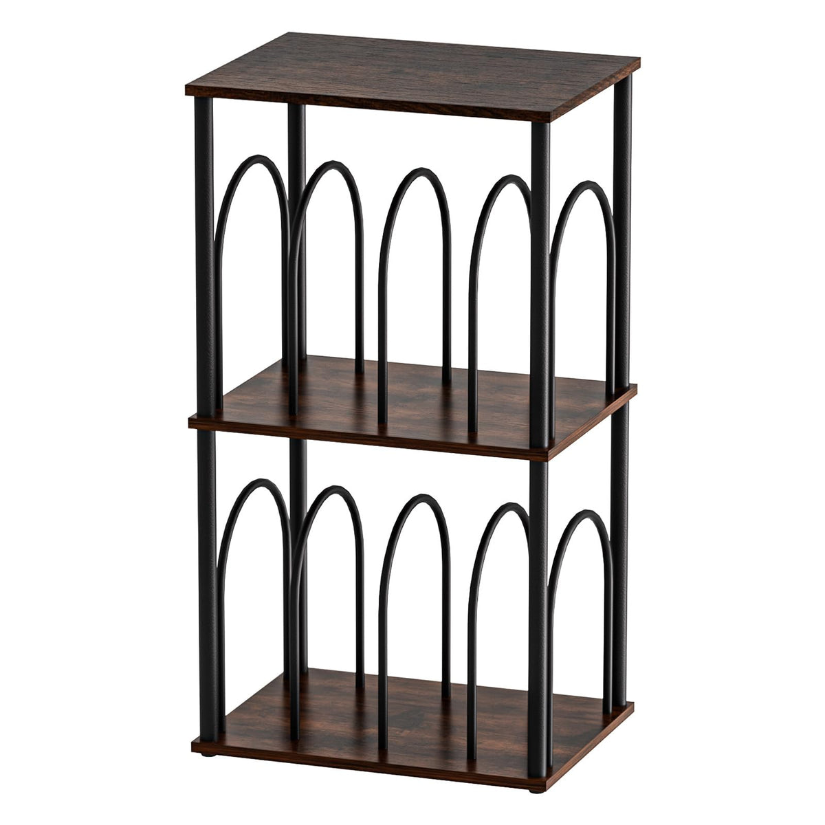Record Player Stand, 3-Tier Vinyl Record Storage,Walnut - Image 1
