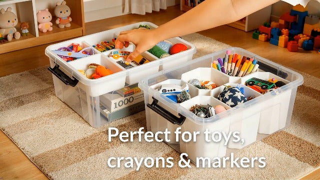17QT Clear Storage Bins with Lids, Craft Organizers and Storage - Image 8