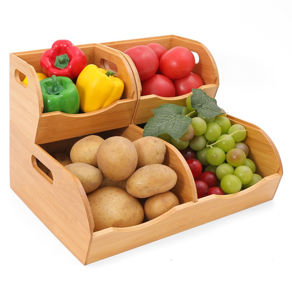 Stackable Bamboo Pantry Organizer - Image 1
