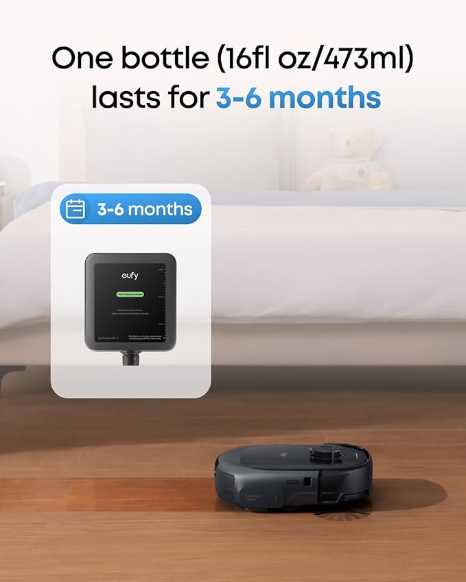 eufy Floor Cleaning Solution, Ready to Use, 600 ml, Floor Cleaning Solution, Safe, Compatible with E25 (Pack of 2)