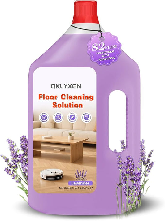 82FL OZ/2.42 L Lavender Scent Floor Cleaning Solution Compatible with Roborock Robot Vacuum (Qrevo/Q7/Q10/Saros 10R/F25), Floor Cleaner for All Robot Vacuums & Cordless Wet Dry Vacuum with Mopping