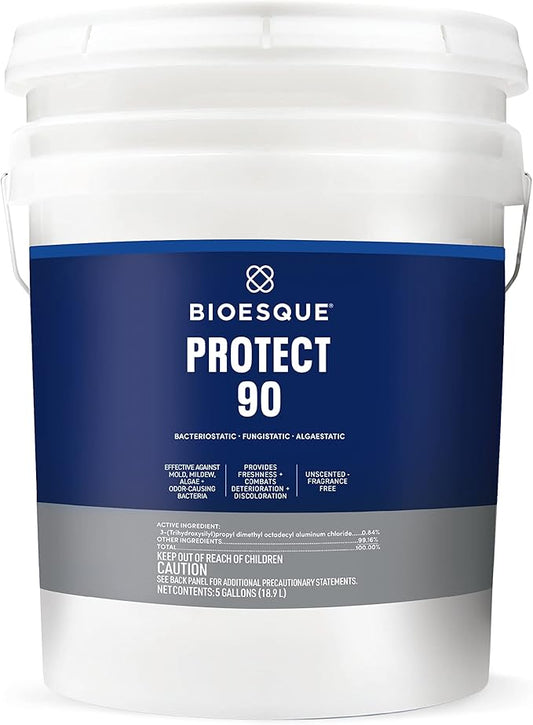 Bioesque Protect 90, Heavy Duty Bacteriostatic, Fungistatic, Algaestatic Formula, Effective Against Mold, Mildew, Algae, & Odor Causing Bacteria, 5 Gallon (Pack of 1)