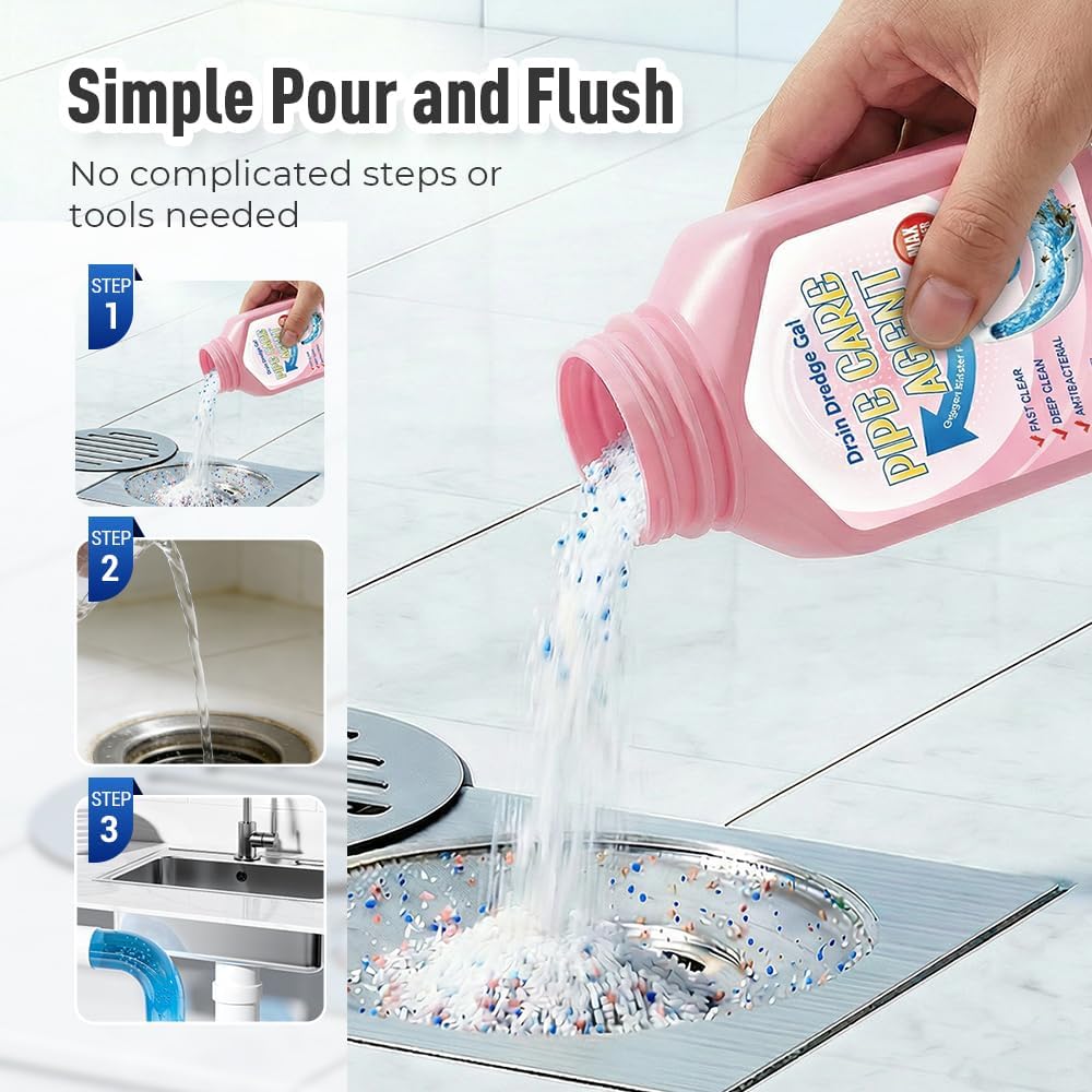 Powerful Drain Clog Remover – Unclogs Hair, Grease & Soap Scum Fast