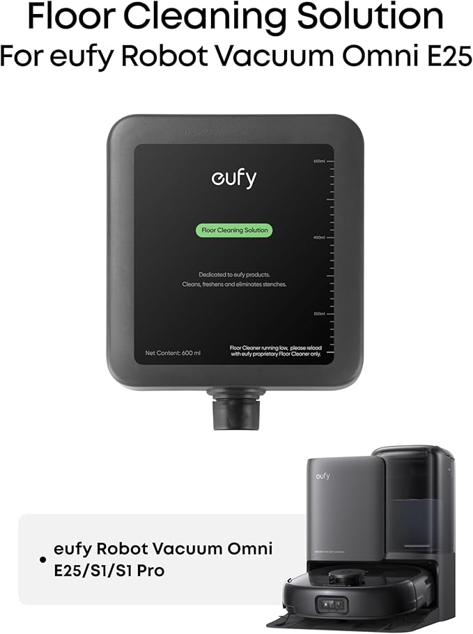 eufy Floor Cleaning Solution, Ready to Use, 600 ml, Floor Cleaning Solution, Safe, Compatible with E25