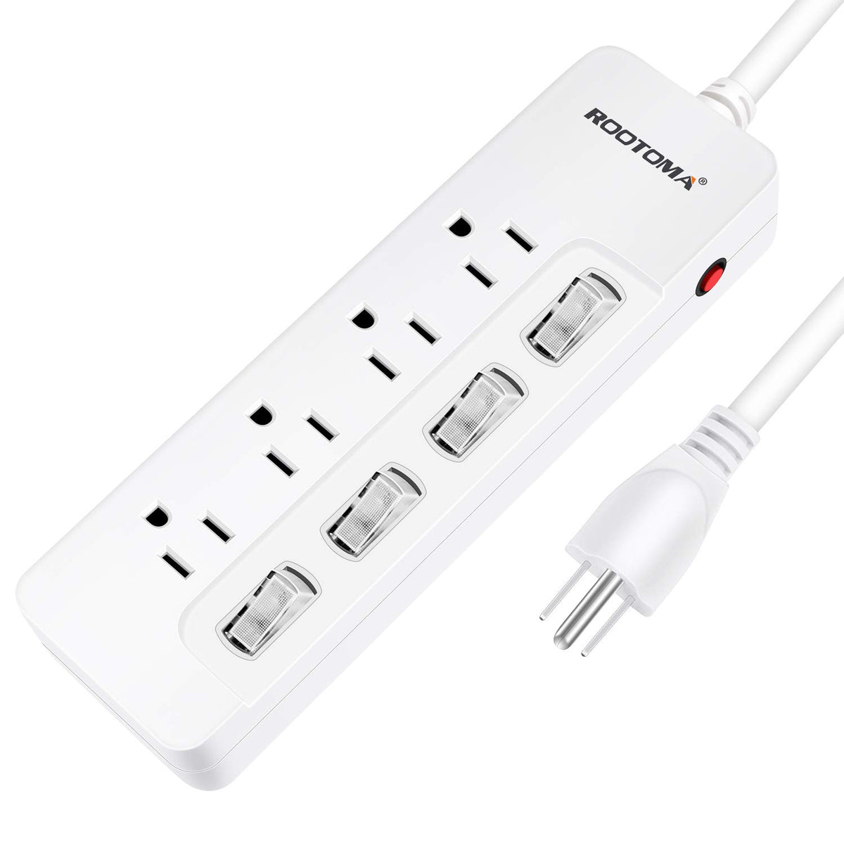 Appliance Extension Cord with Individual Switches on Off - 6 FT - Image 1