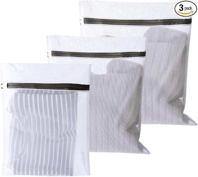 Mesh Laundry Bags, Reusable Delicate Laundry Bag Small Mesh Bags for Laundry, Zipper Laundry Bags Mesh Wash Bags for Lingerie, Bras, Socks, Trousers, T-shirt (3)