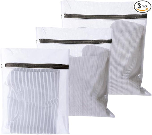 Mesh Laundry Bags, Reusable Delicate Laundry Bag Small Mesh Bags for Laundry, Zipper Laundry Bags Mesh Wash Bags for Lingerie, Bras, Socks, Trousers, T-shirt (3)