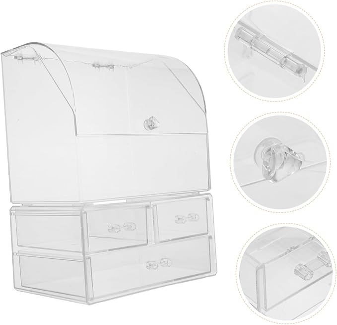 Modern Acrylic Makeup Storage Box Lid Desktop Organizer Tidy Storage for Cosmetics Stylish for Girlfriend Wife