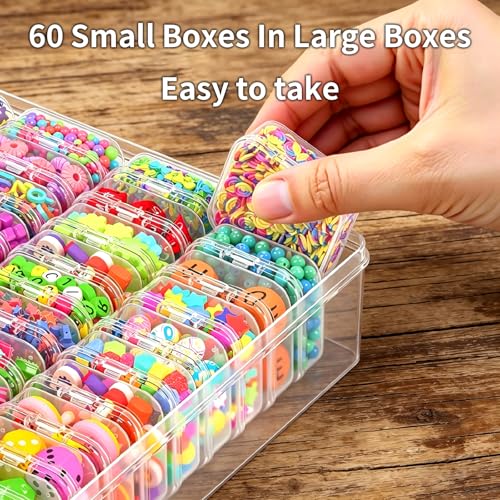 Bead Organizer Box, 61pcs Clear Plastic Storage Containers Set - Image 7