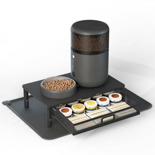 ‌Adjustable Automatic Cat Feeder Stand - Non-Slip Elevated - Image 1
