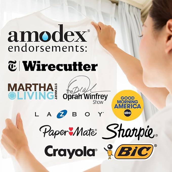 Amodex Ink & Stain Remover Arsenal, Safe and Effective on Clothes, Leather and Skin, Full Set for all your Stain Removal Needs, Includes 2 Bottles, 1 Brush, 10 Wipes
