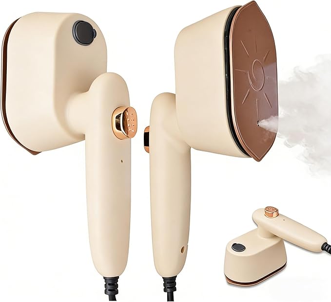 Mini Travel Steamer Iron for Clothes, 2-in-1 Dry & Steam Iron, Fast Heat Portable Garment Steamer, Flat & Vertical Ironing, Precision Tip, Lightweight Compact for Travel & Dorm