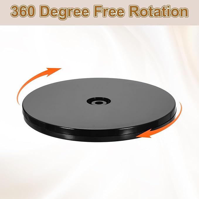 uxcell 2Pack Acrylic Lazy Susan Turntable, 6" Spinner Lazy Susan Turntable Organizer, Acrylic Ball Bearing Rotating Tray for Pantry Spice Rack Decorating, Black