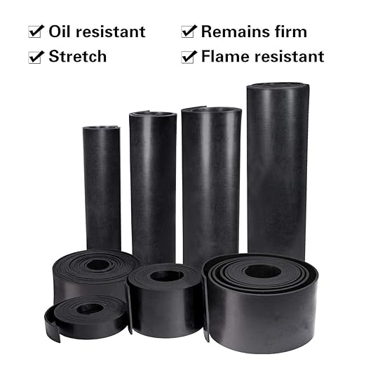 TORRAMI Neoprene Rubber Sheet Roll 1/8 (.125) Inch Thick x 12 Inch Wide x 48 Inch Long for DIY Gaskets, Pads, Seals, Crafts, Flooring,Cushioning of Anti-Vibration, Anti-Slip