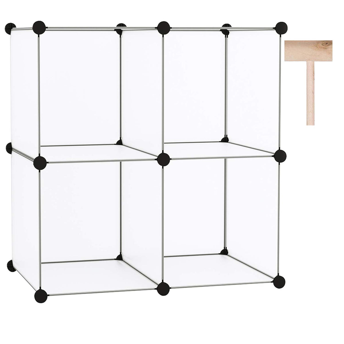 C&AHOME Plastic Cube Storage Organizer, 4-Cube Shelves Units - Image 1